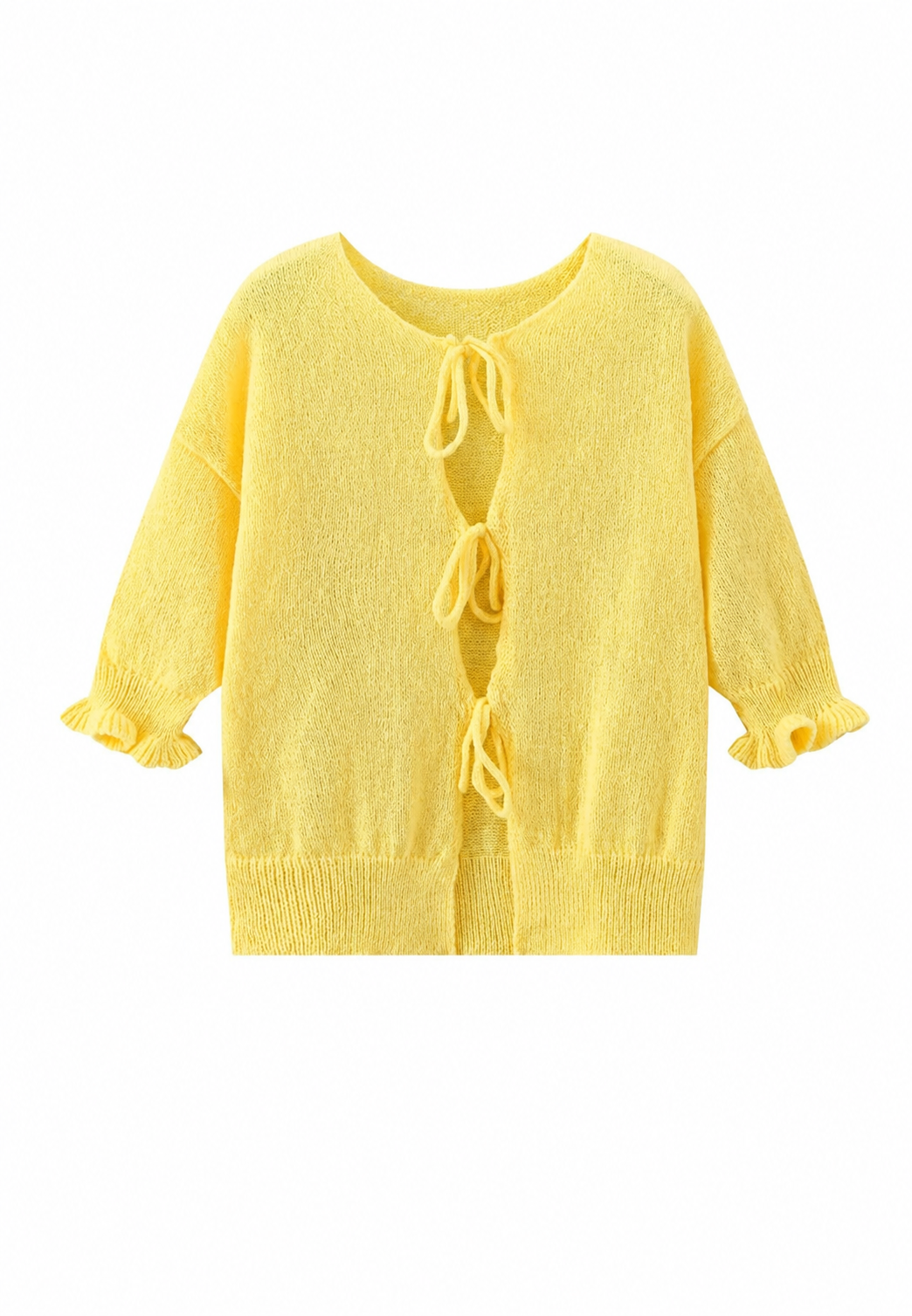 Damen-Strickcardigan mit Bändern vorne – Margaux