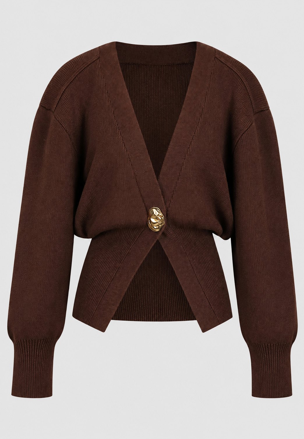 Damen-Strickjacke mit V-Ausschnitt, Schmuckknöpfen und tailliertem Schnitt – Vera