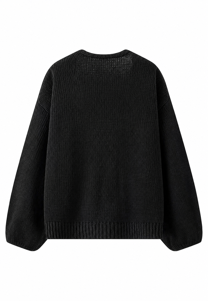 Damen-Strickjacke mit glitzernden Schleifen und V-Ausschnitt – Coronas