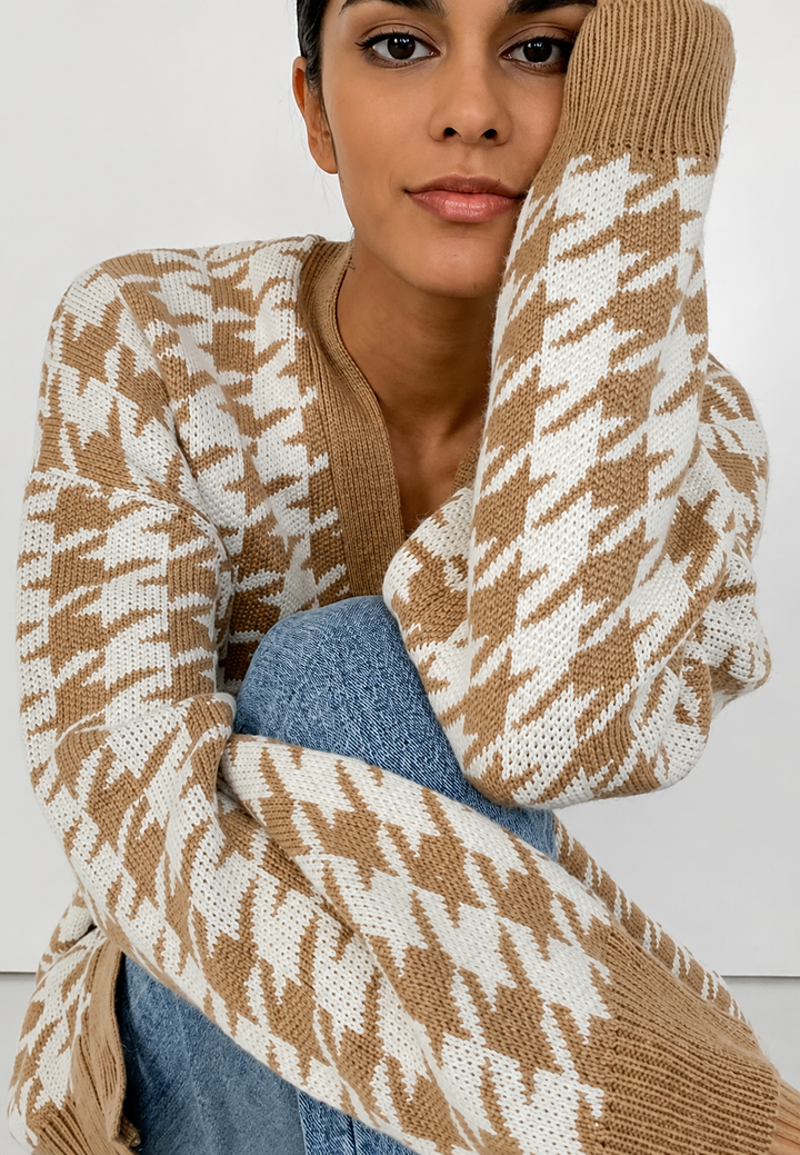 Oversize-Strickcardigan mit Muster – Elena