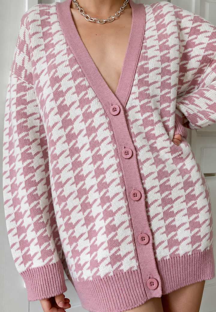 Oversize-Strickcardigan mit Muster – Elena