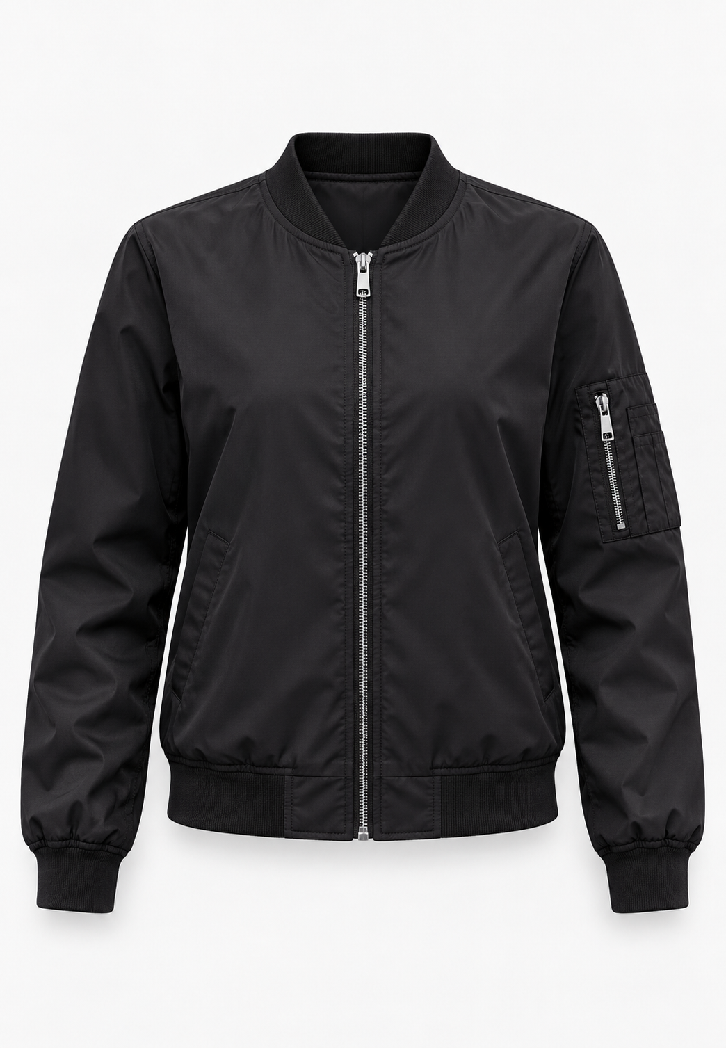 Damen-Bomberjacke mit Blumenmuster und Reißverschluss – Felicia