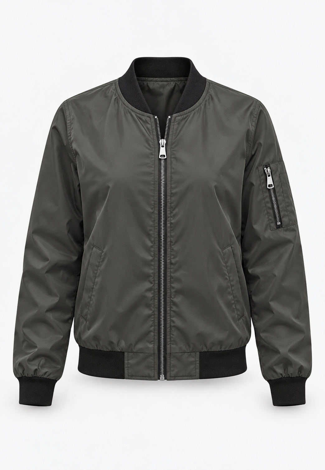 Damen-Bomberjacke mit Blumenmuster und Reißverschluss – Felicia
