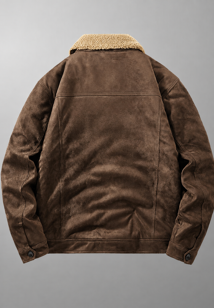 Herrenjacke in Wildlederoptik mit Futter in Lammfelloptik – Bruno