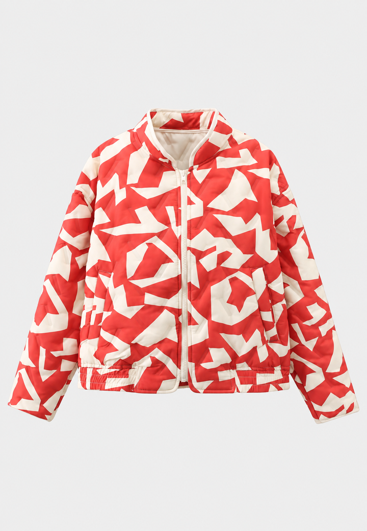 Damen Steppblouson mit geometrischen Motiven und Reißverschluss - Dorette