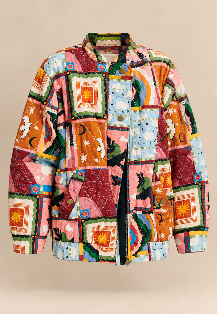 Damen Steppblouson mit himmlischem Patchwork und Stehkragen - Jasmina