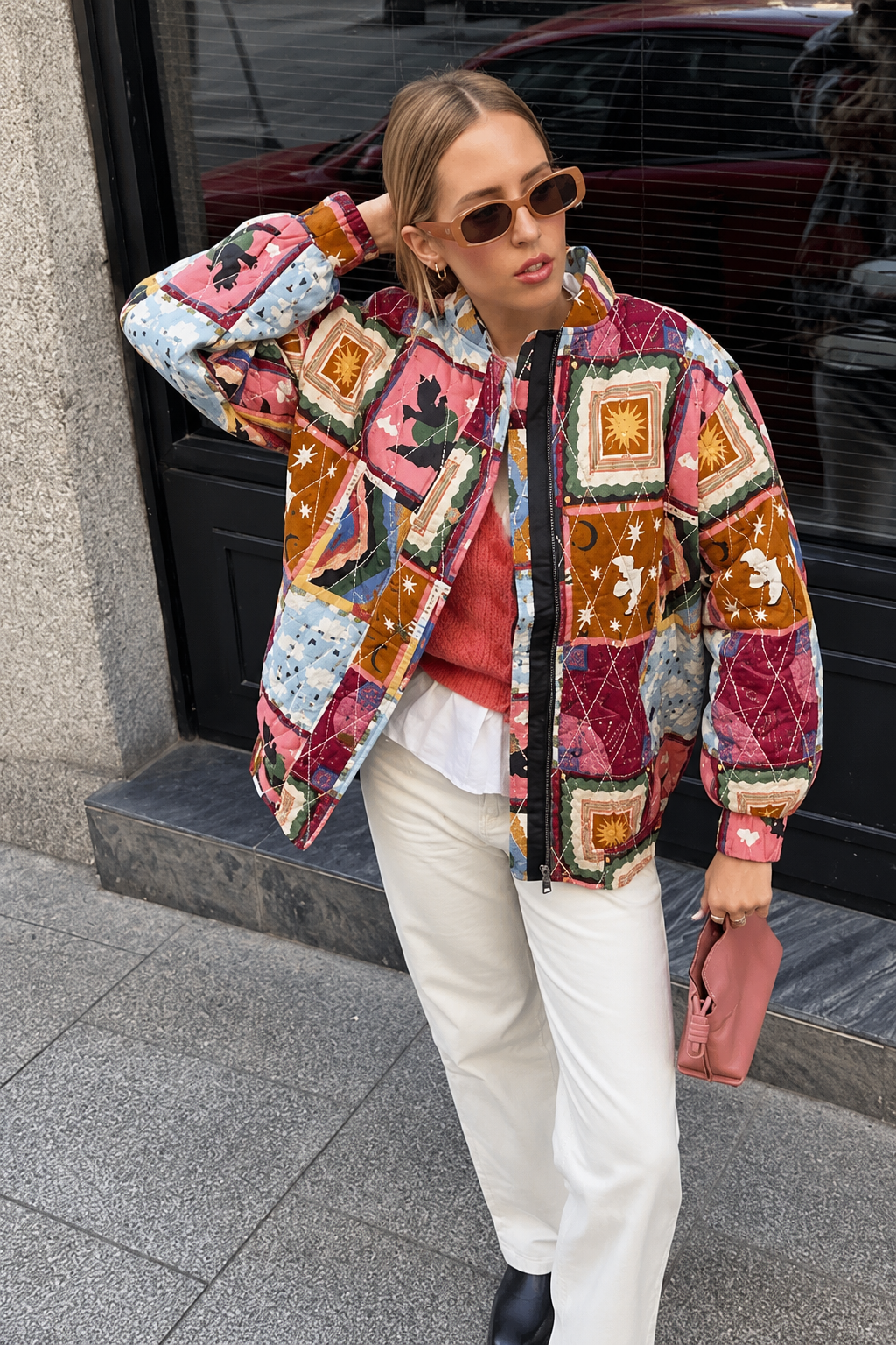 Damen Steppblouson mit himmlischem Patchwork und Stehkragen - Jasmina