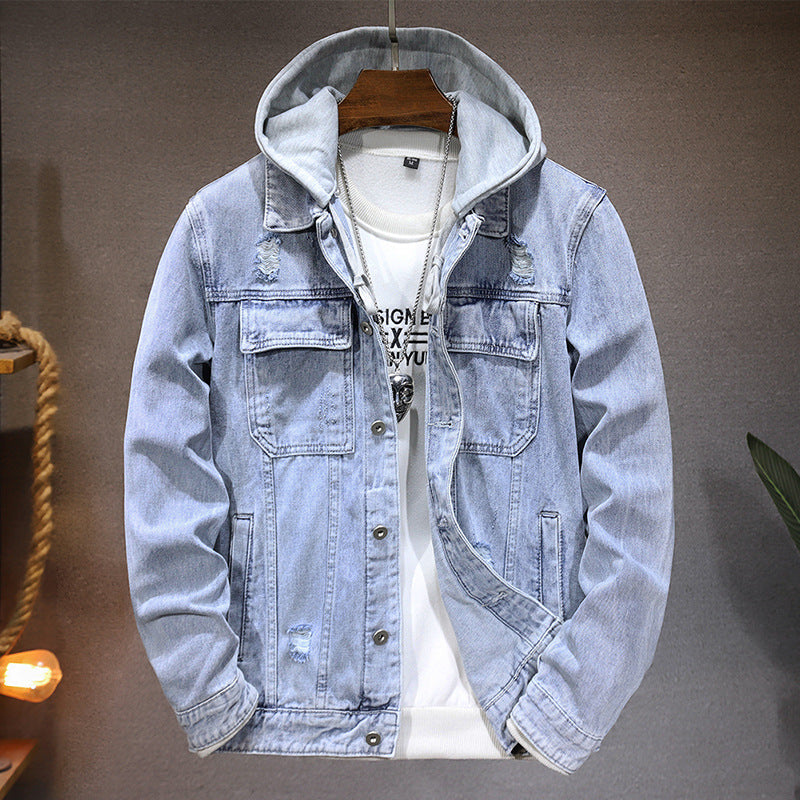 Herren-Jeansjacke mit Kapuze im Washed-Look – Bennett