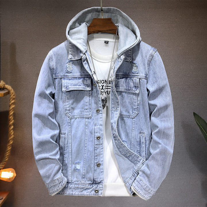 Herren-Jeansjacke mit Kapuze im Washed-Look – Bennett