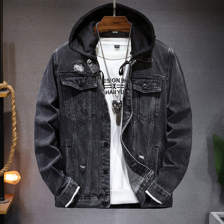 Herren-Jeansjacke mit Kapuze im Washed-Look – Bennett