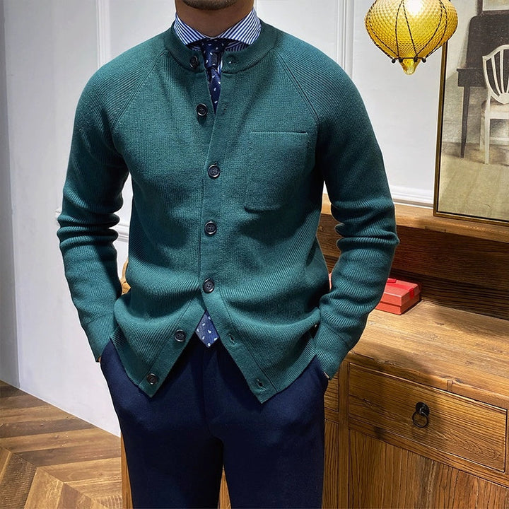 Herren-Premium-Strickjacke mit Rundhalsausschnitt - Darien