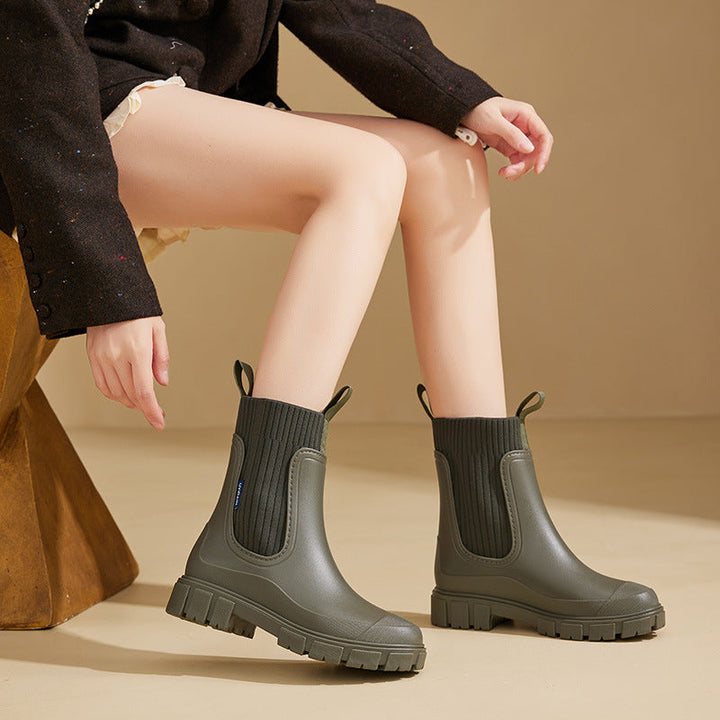 Wasserdichte Damen-Regenstiefel mit funktioneller Sohlenerhöhung - Elske