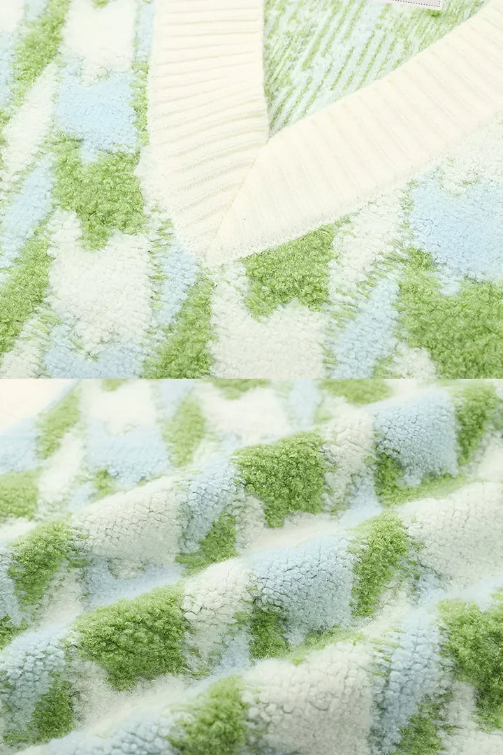 Gestrickte Damenweste mit V-Ausschnitt und Muster – Mondeña