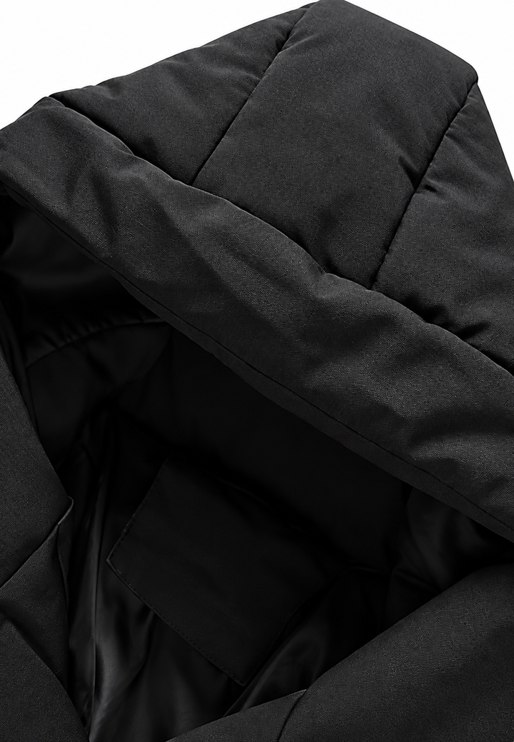 Herren-Steppjacke mit verstellbarer Kapuze, regulärem Schnitt und matter Oberfläche - Nereo