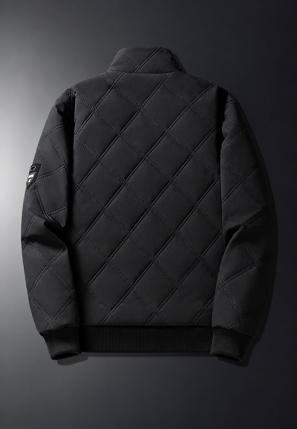 Herren-Steppjacke mit hohem Kragen und Innenfutter in Lammfelloptik - Valdemar