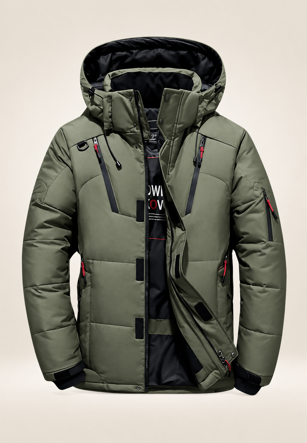 Herren-Outdoor-Steppjacke mit Kapuze und Stehkragen - Stellan