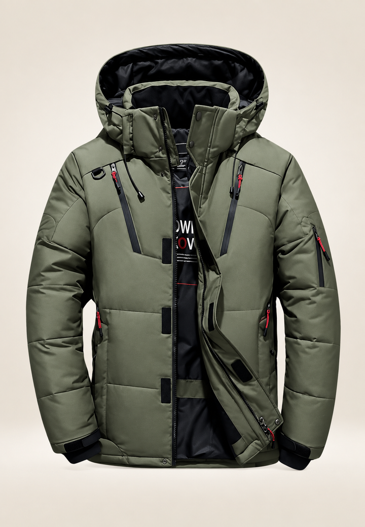 Herren-Outdoor-Steppjacke mit Kapuze und Stehkragen - Stellan