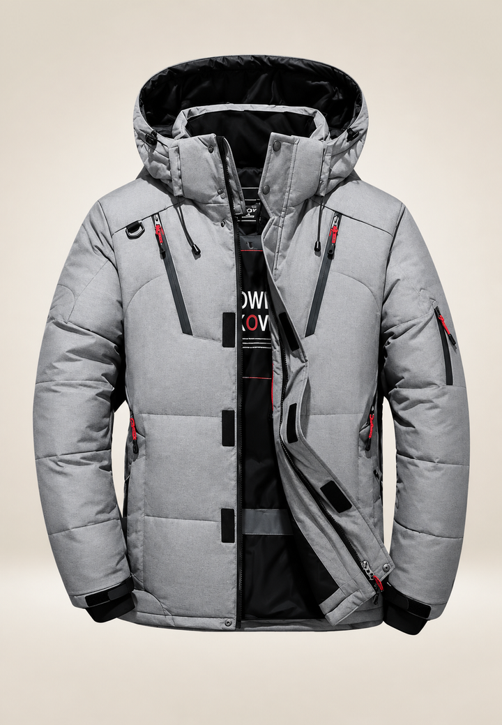 Herren-Outdoor-Steppjacke mit Kapuze und Stehkragen - Stellan