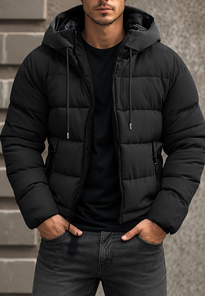 Herren-Steppjacke, Regular Fit, mit Kapuze und Reißverschluss - Hakon