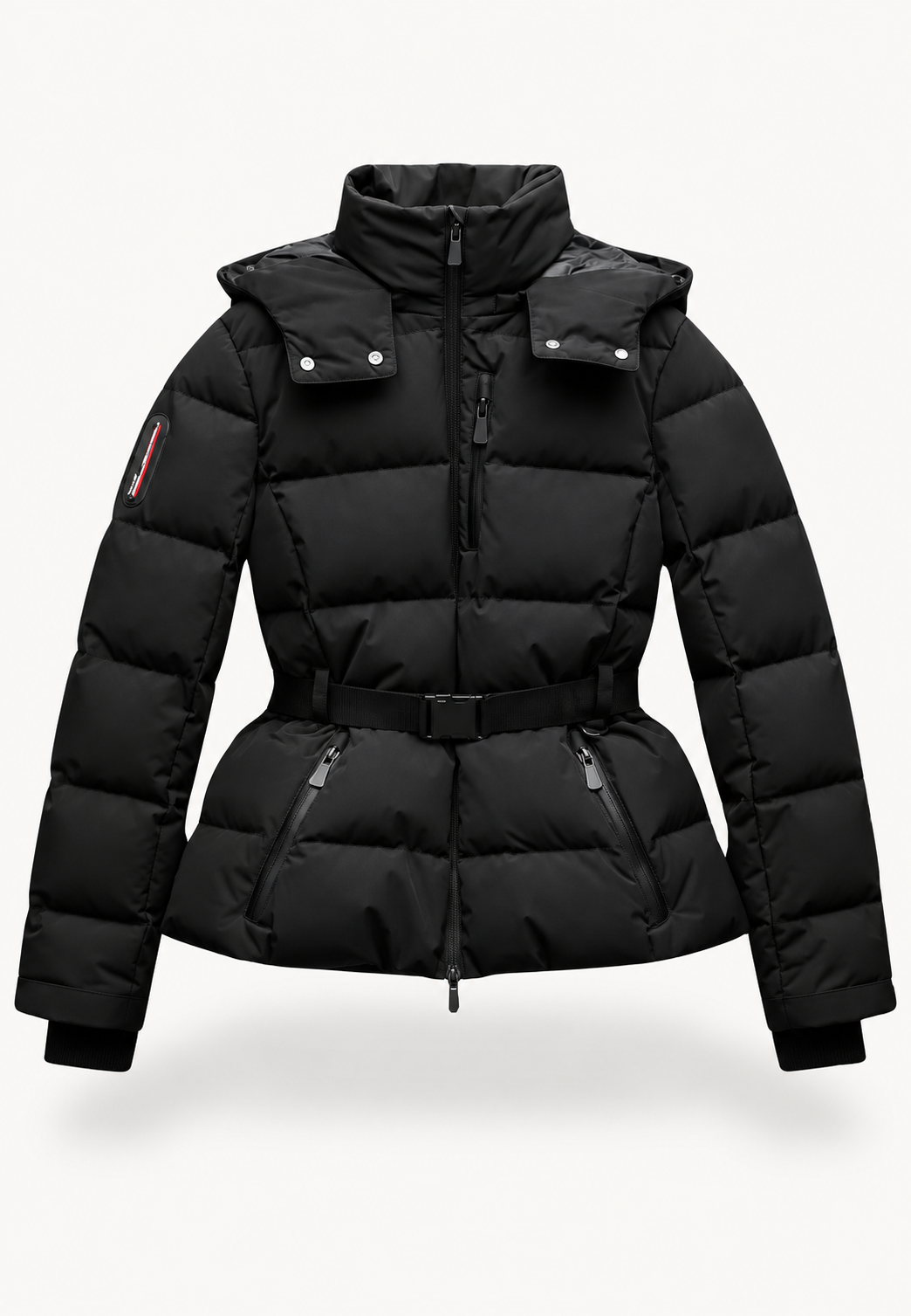 Damen Steppjacke mit verstellbarem Gürtel, Kapuze und Stehkragen - Mirel