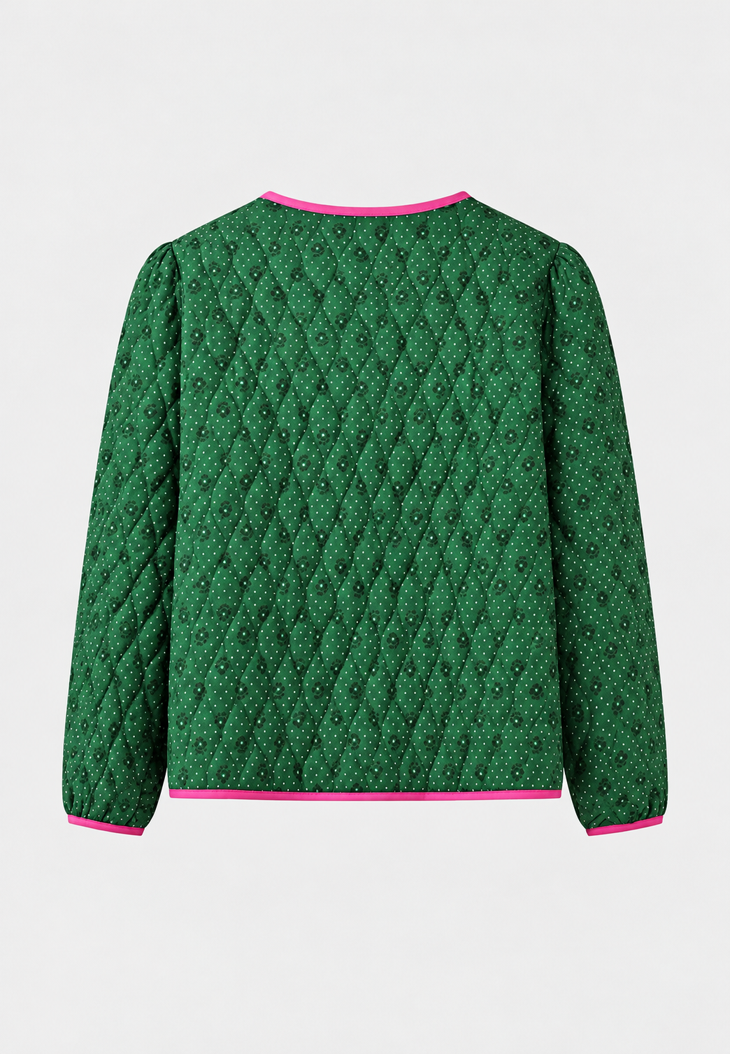 Damen-Steppjacke mit geometrischem Muster und Zierschleifen - Selvara