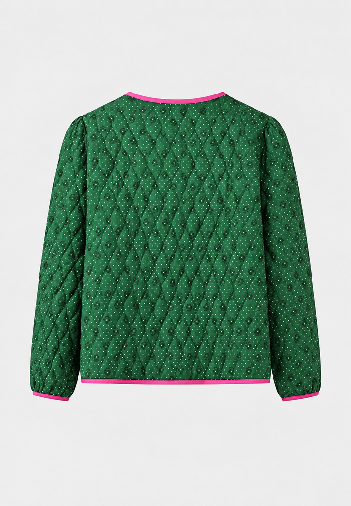 Damen-Steppjacke mit geometrischem Muster und Zierschleifen - Selvara