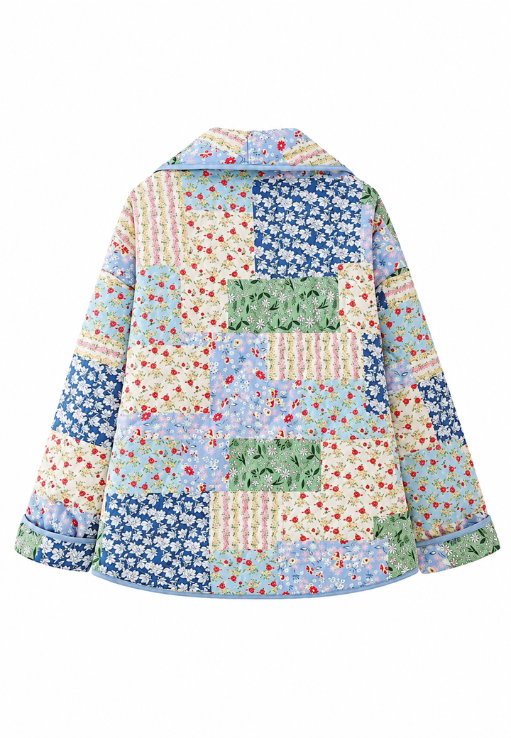 Damen-Steppjacke mit kombinierten Blumenmustern - Marielle