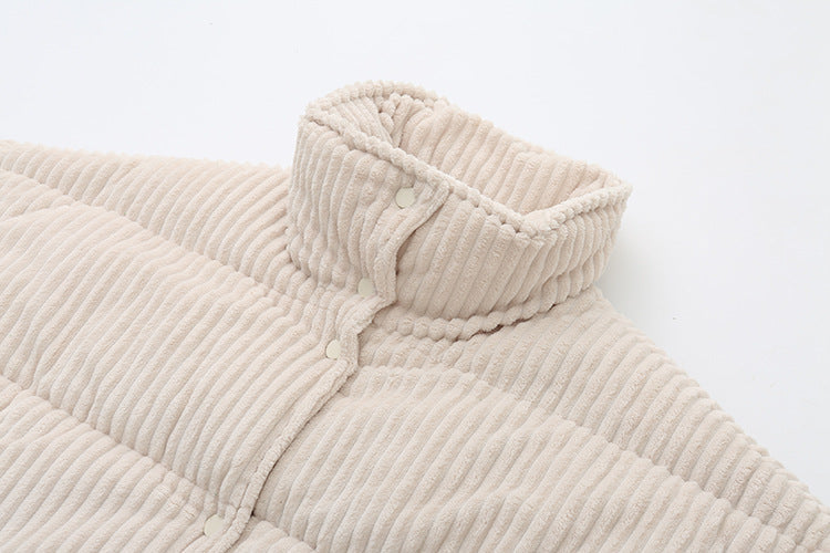 Steppjacke aus Cord für Damen mit hohem Kragen und weiter Passform – Marit