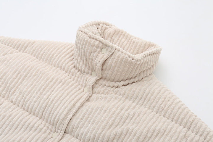 Steppjacke aus Cord für Damen mit hohem Kragen und weiter Passform – Marit
