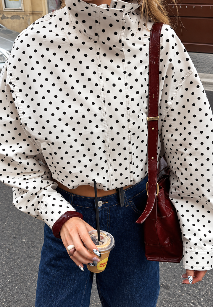 Bomberjacke für Damen mit Polka-Dot-Muster - Vera
