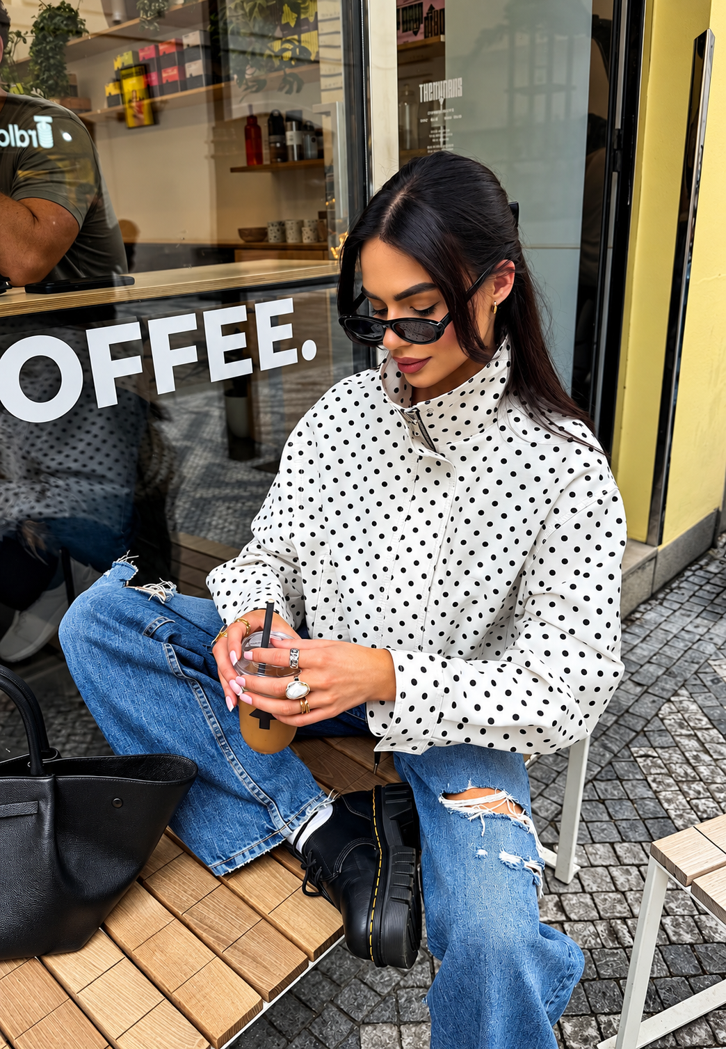 Bomberjacke für Damen mit Polka-Dot-Muster - Vera