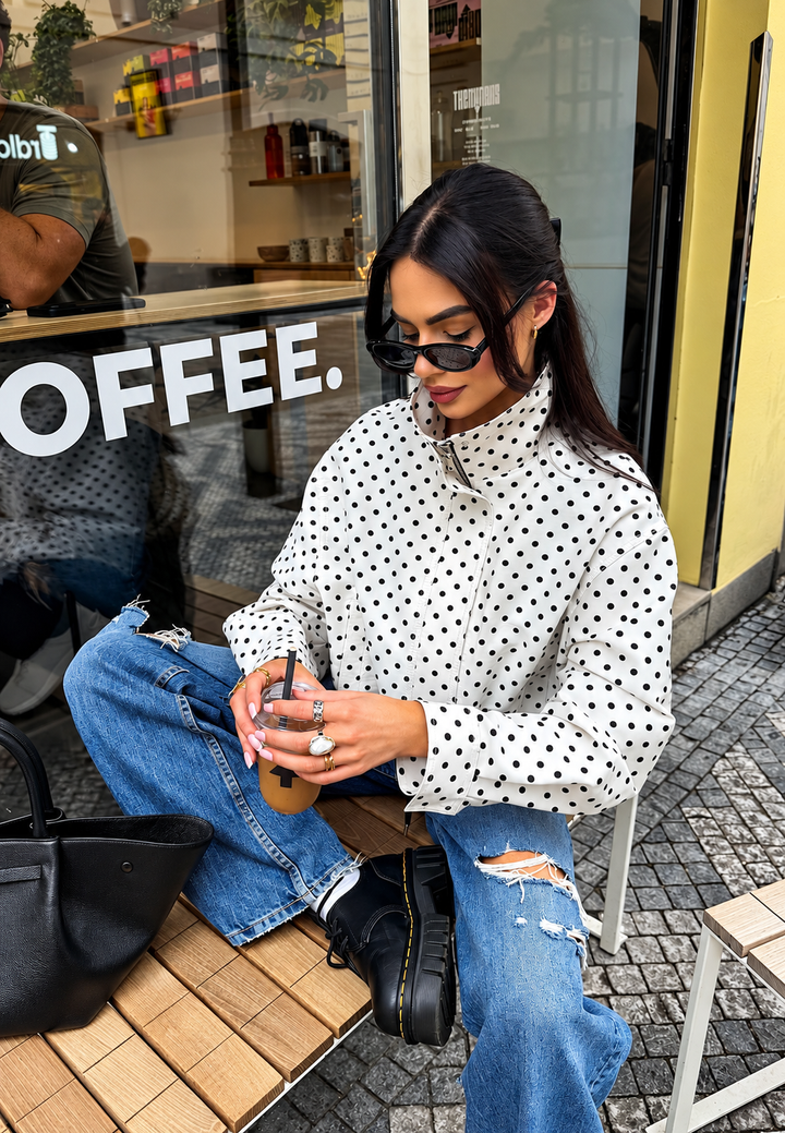 Bomberjacke für Damen mit Polka-Dot-Muster - Vera