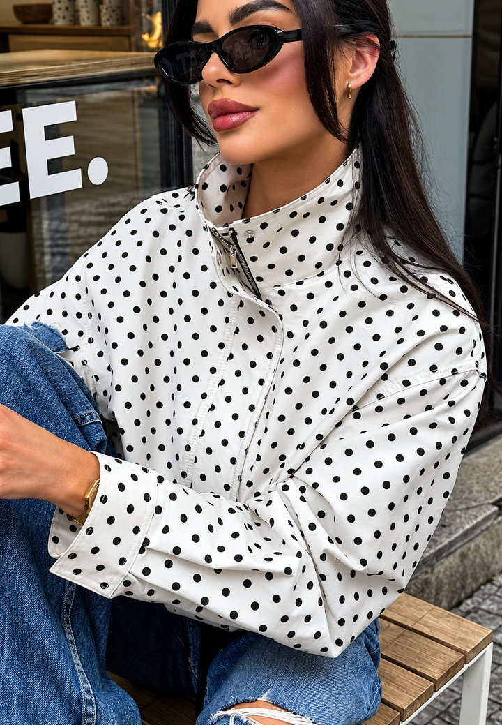 Bomberjacke für Damen mit Polka-Dot-Muster - Vera