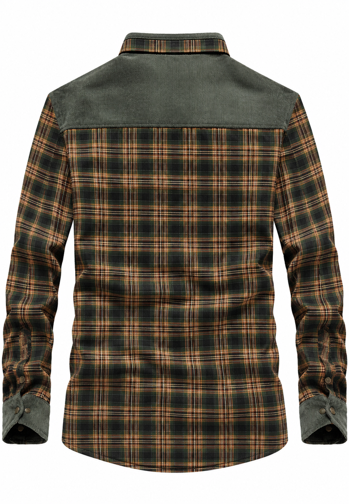 Karierte Herren-Hemdjacke mit Teddyfutter und Stehkragen - Valther