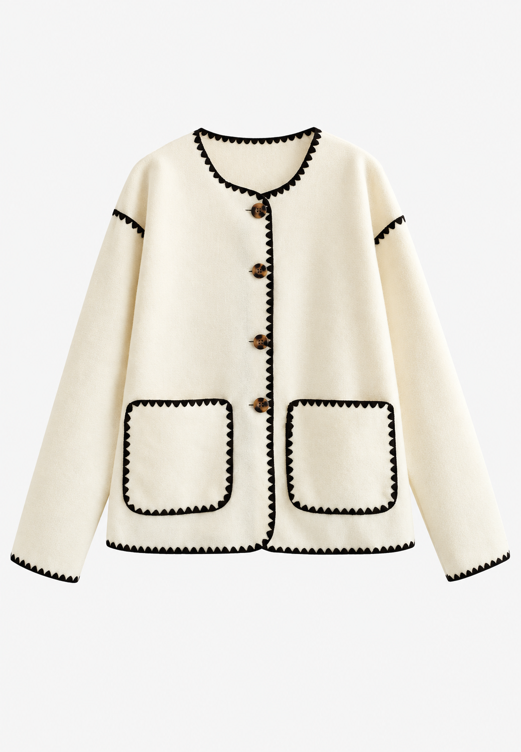 Damen-Strickjacke im Color-Block-Design mit kontrastierenden Bündchen – Émeline