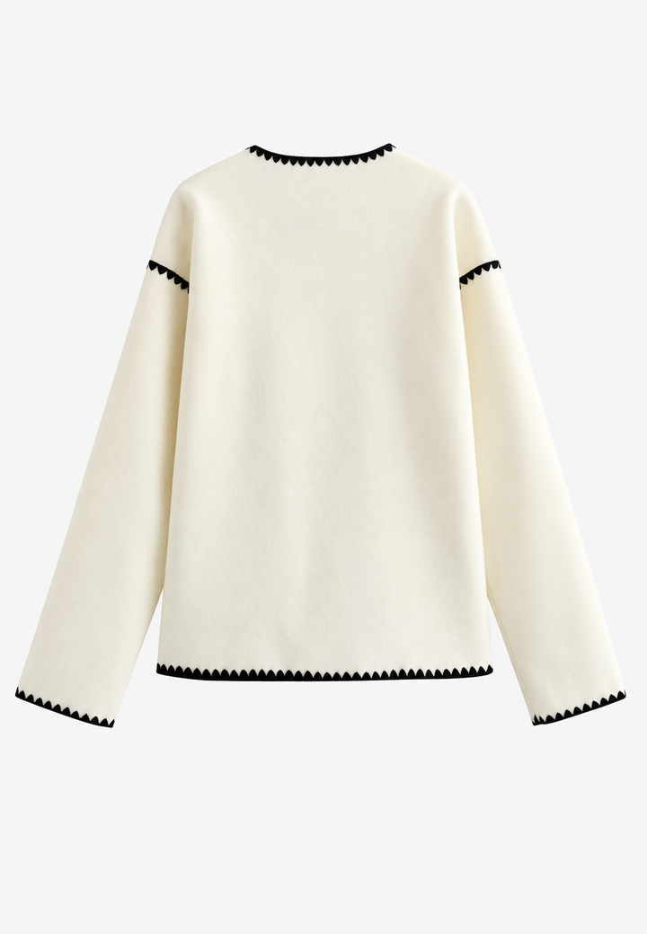 Damen-Strickjacke im Color-Block-Design mit kontrastierenden Bündchen – Émeline