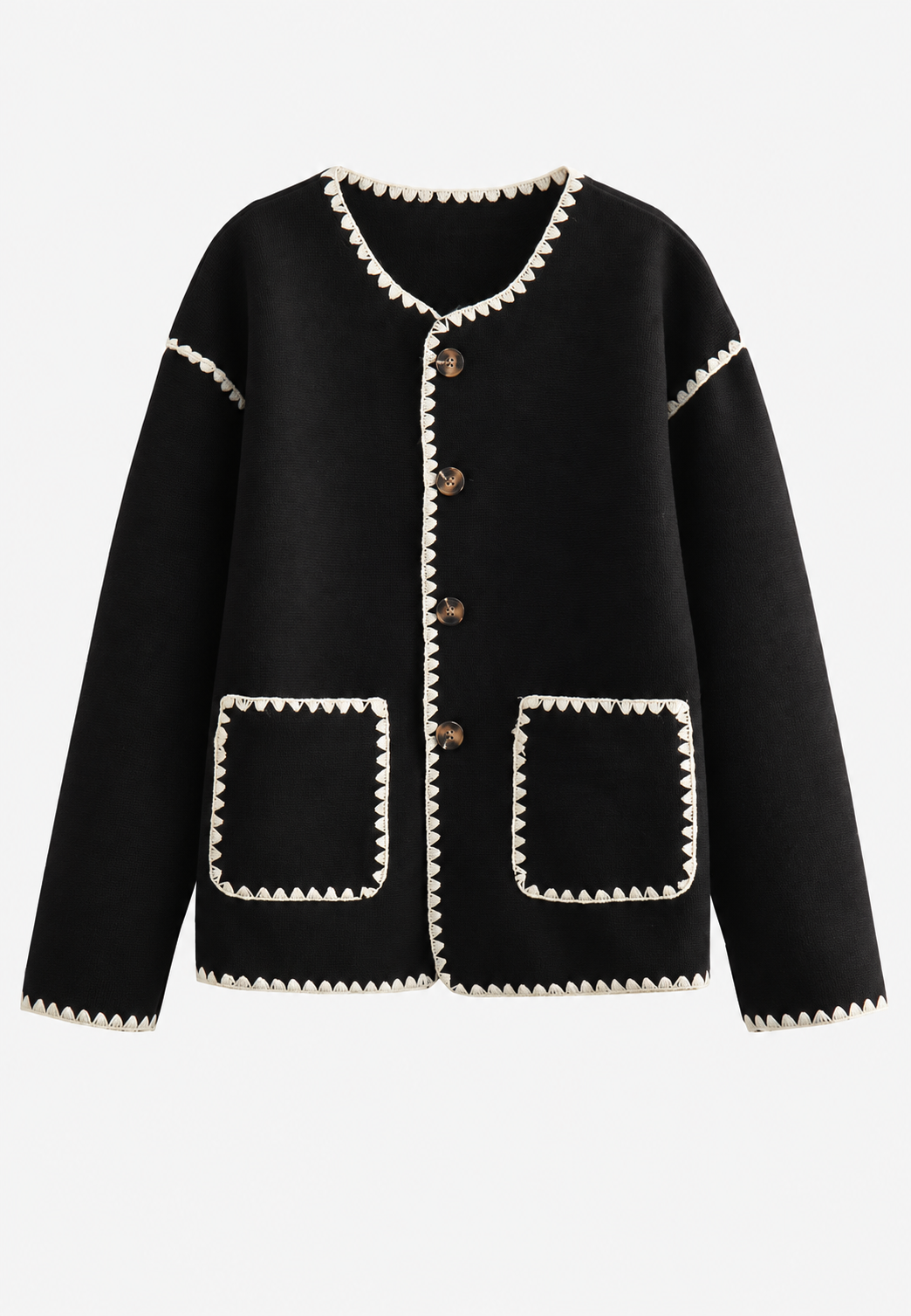 Damen-Strickjacke im Color-Block-Design mit kontrastierenden Bündchen – Émeline