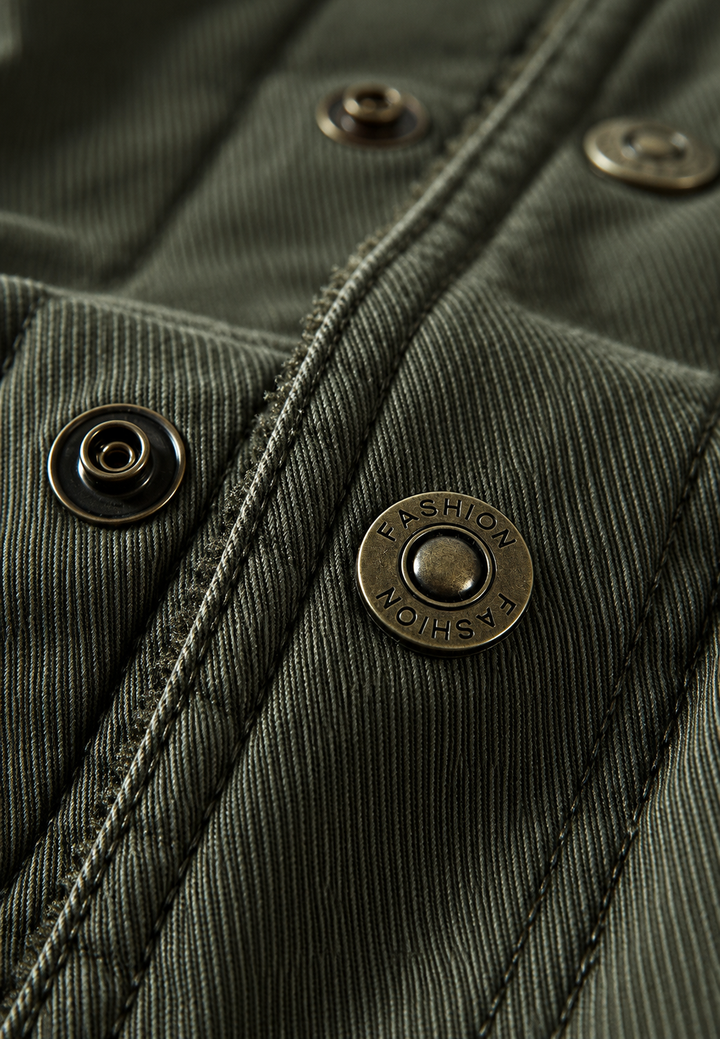 Herrenjacke mit Teddykragen, flauschiger Innenseite und Knopfverschluss - Néstor