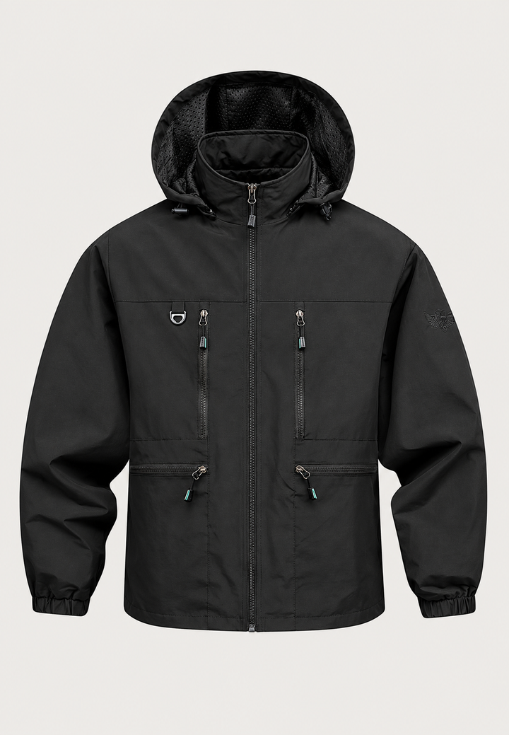 Herrenjacke im Outdoor-Stil mit verstellbarer Kapuze und vier Taschen - Ardel