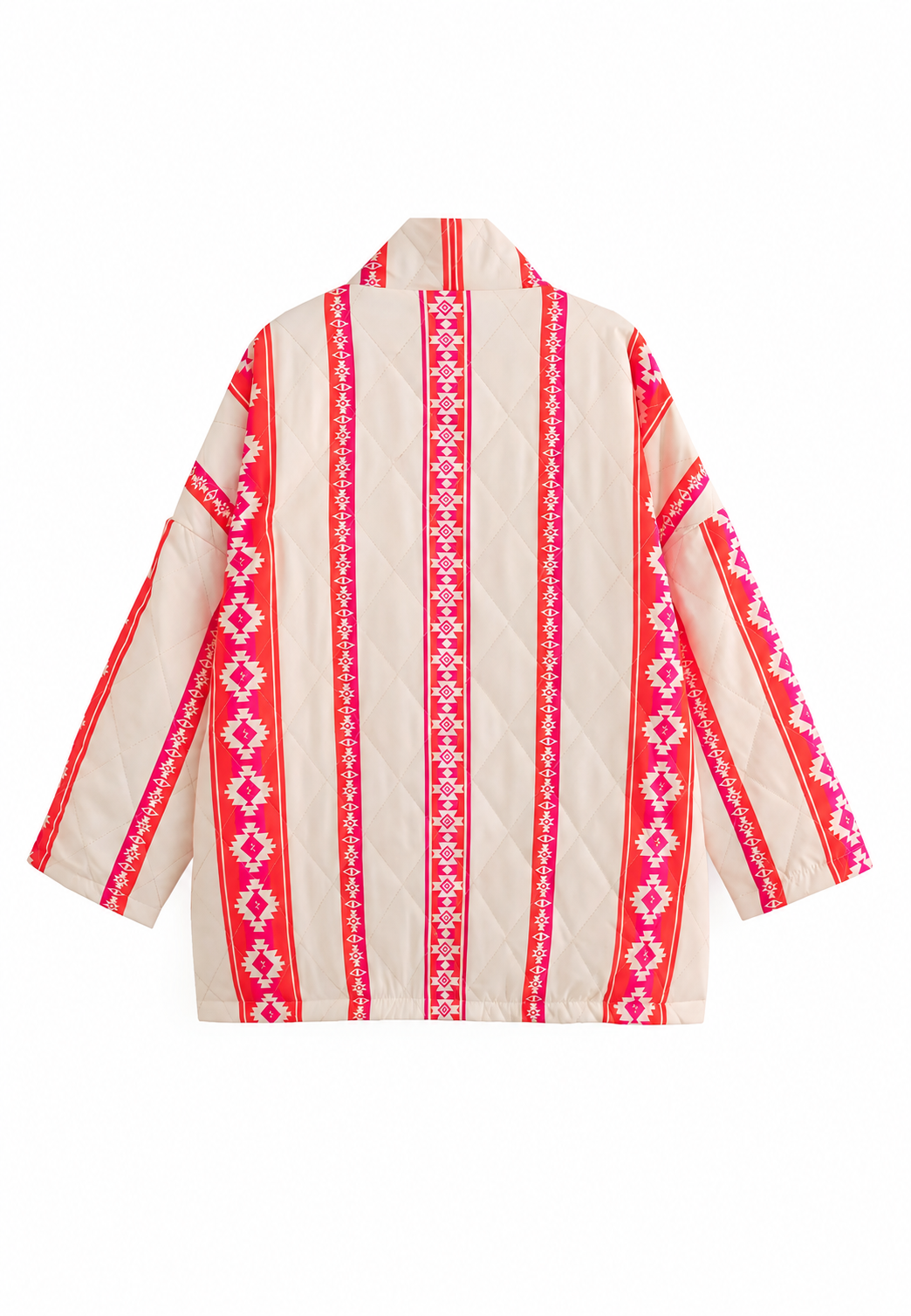 Gesteppte Damen-Kimonojacke mit ethnisch-geometrischem Muster - Tove