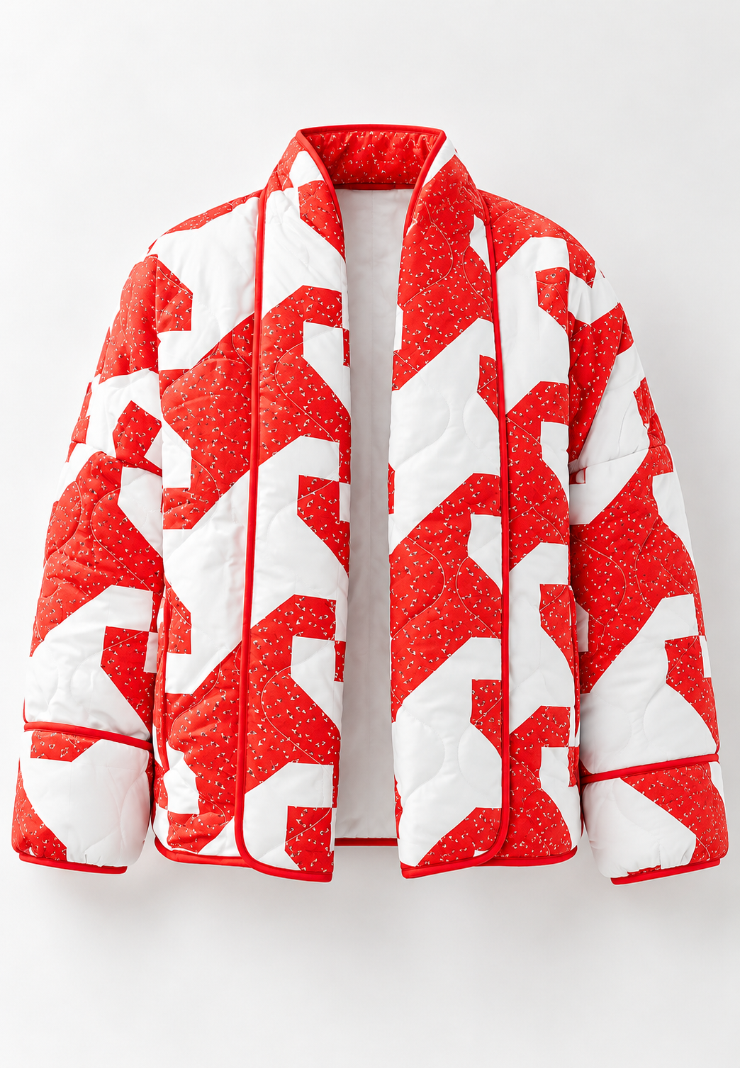 Damen Kimono-Jacke mit abstraktem geometrischem Muster, gesteppt - Madelon