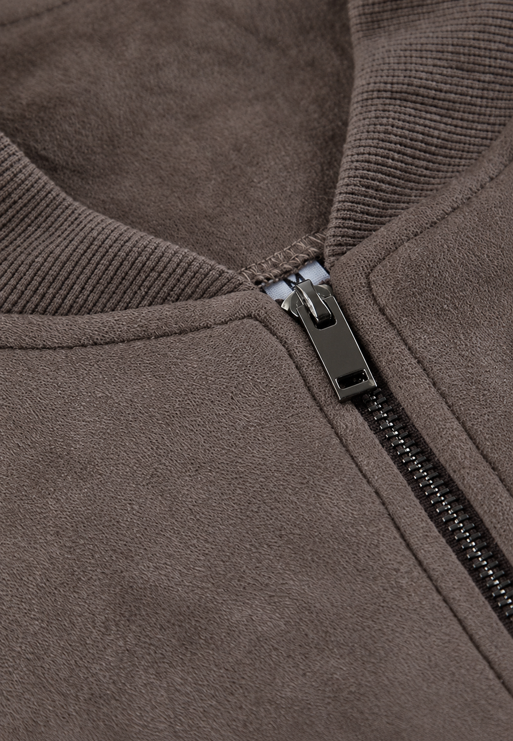 Damen Jacke in Wildleder-Optik mit weiten Ärmeln und Reißverschluss - Delphine