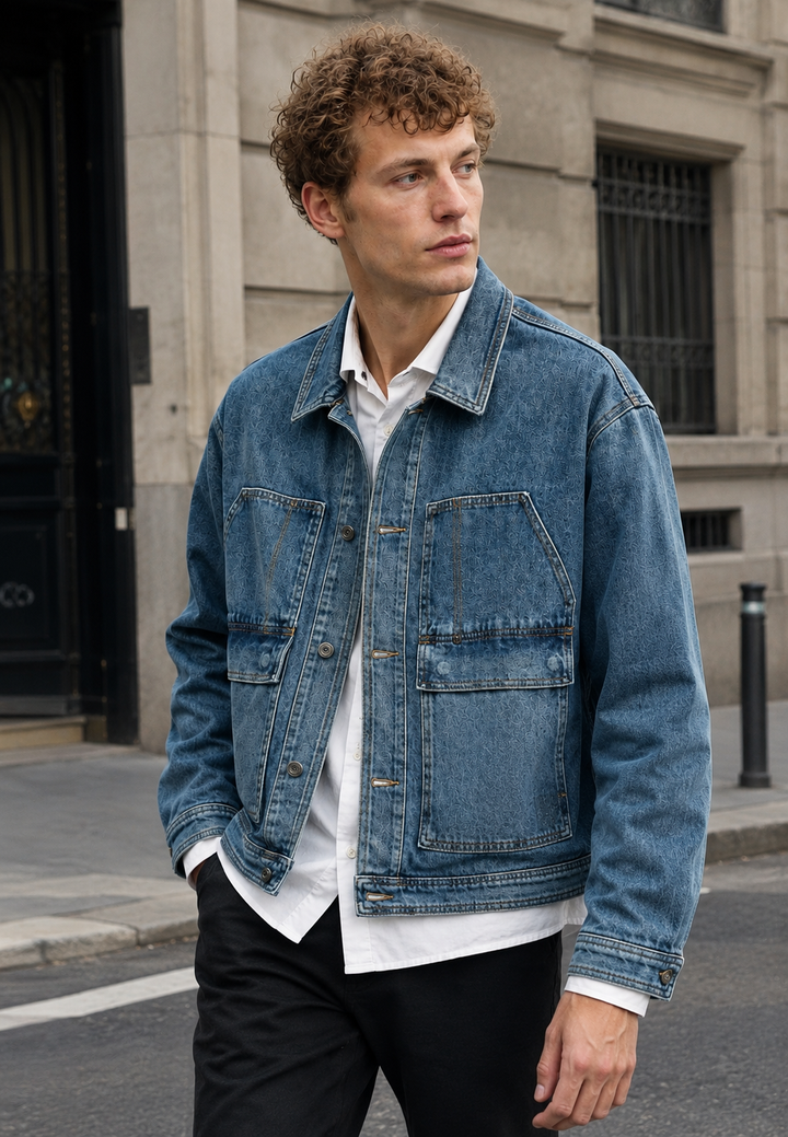 Jeansjacke mit großen Taschen im Washed-Look – Kaspar