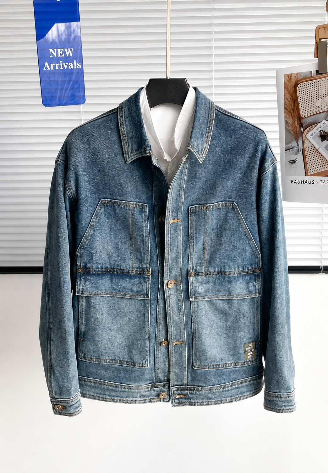 Jeansjacke mit großen Taschen im Washed-Look – Kaspar