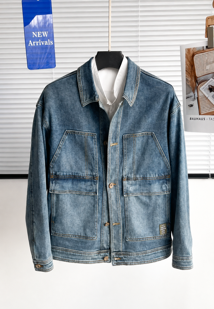 Jeansjacke mit großen Taschen im Washed-Look – Kaspar