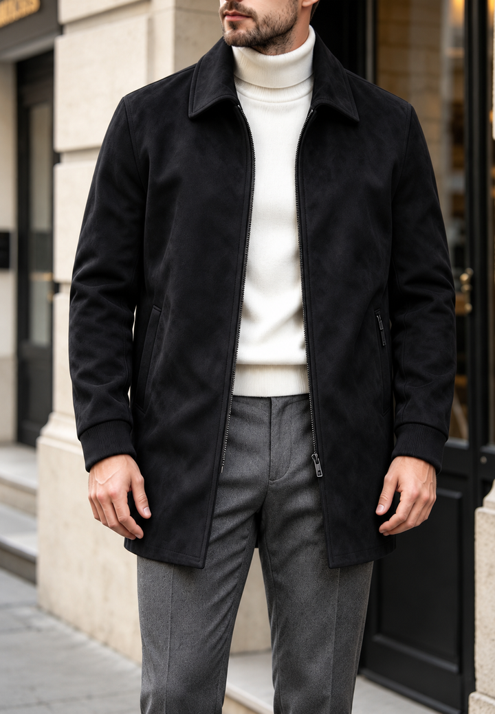 Herren Jacke in Wildleder-Optik mit Reißverschluss - Darío