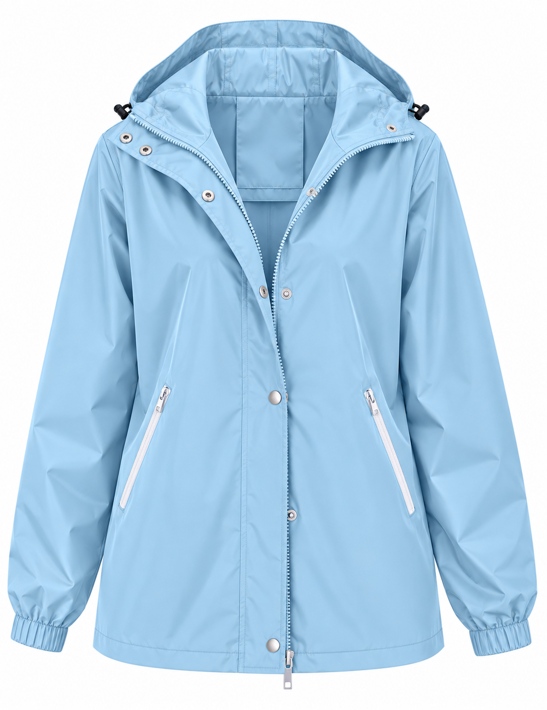 Wasserdichte Damen-Regenjacke mit Kapuze, Taschen und Reißverschluss – Verena