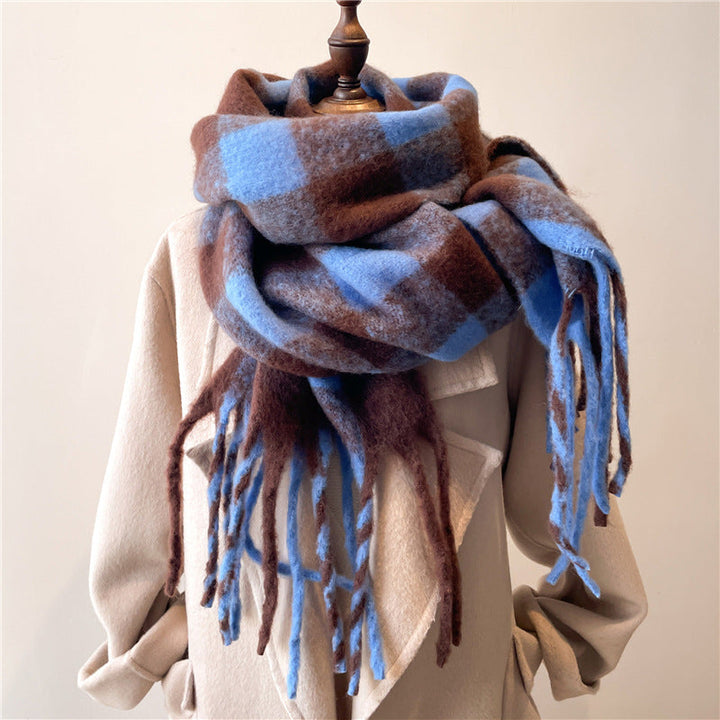 Weicher, gestrickter Unisex-Schal mit Karo-Effekt - Lioren