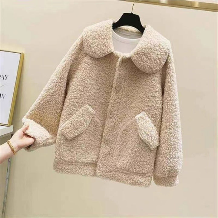Damenmantel mit Fleece-Effekt im entspannten Winterstil - Mimiko