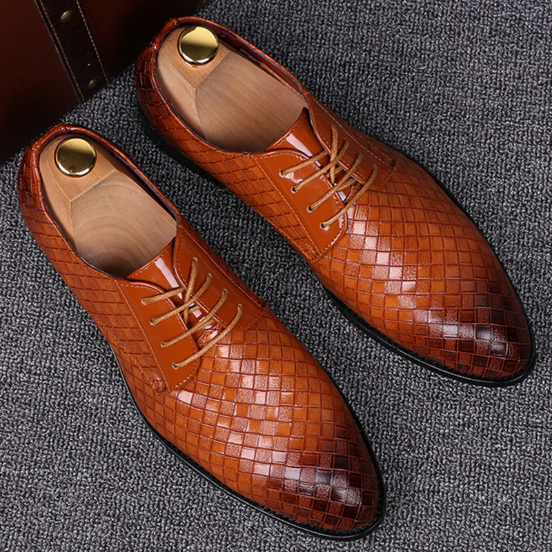 Herren Lederschuhe geometrische Flechtung formal - Sören